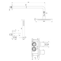Inbouw Regendouche Set Brauer Chrome Edition Gebogen Wanduitloop Ronde Hoofddouche 20 cm