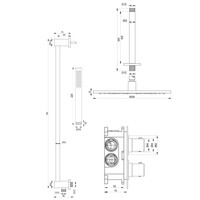 Inbouw Regendouche Set Brauer Chrome Edition Plafond Uitloop Ronde Hoofddouche 30 cm Met Glijstang