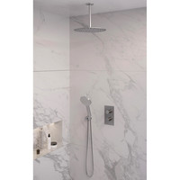 Inbouw Regendouche Set Brauer Brushed Edition Plafond Uitloop Ronde Hoofddouche 30 cm Met Handdouche 3 Standen RVS Look