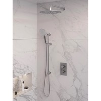 Inbouw Regendouche Set Brauer Brushed Edition Gebogen Wanduitloop Ronde Hoofddouche 30 cm Met Handdouche 3 Standen en Glijstang RVS Look