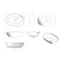 Opzetwastafel Luca Sanitair Ovaal 48x32.5x13.5 Solid Surface Antraciet