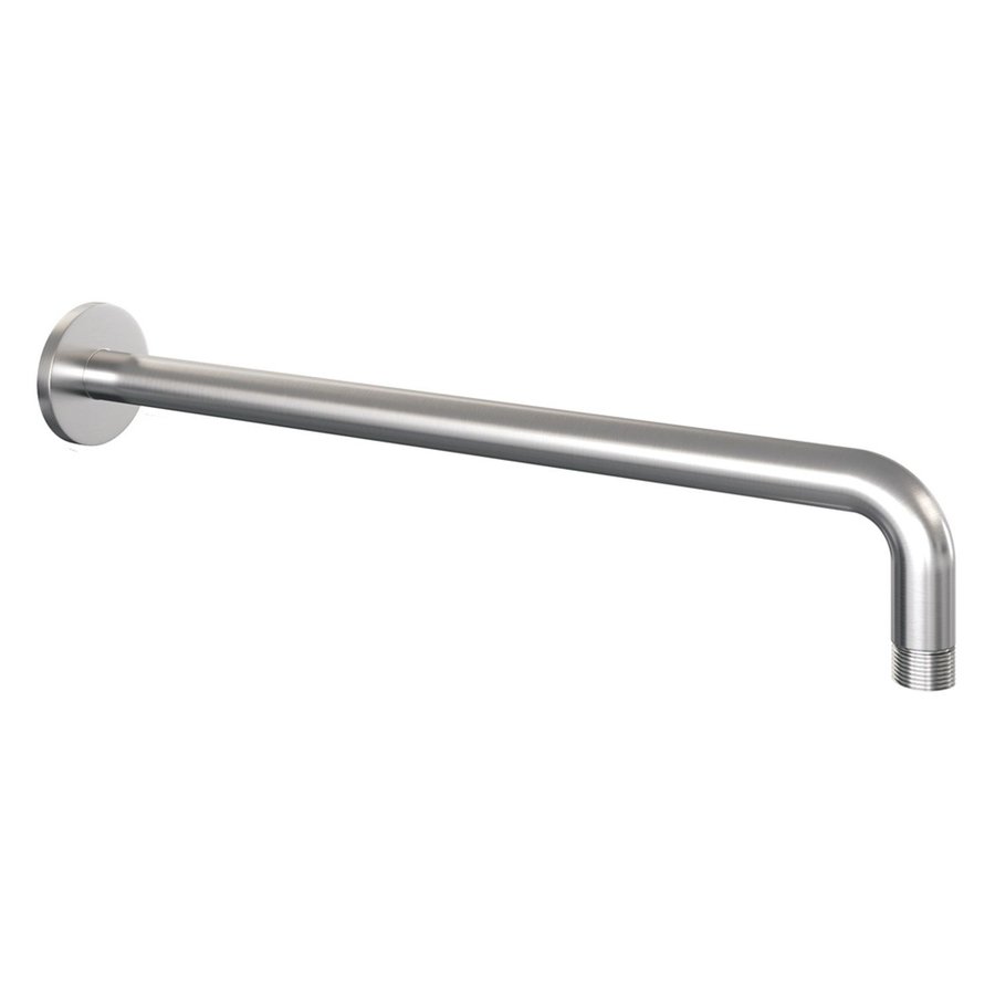 Inbouw Regendouche Set Brauer Brushed Edition Gebogen Wanduitloop Ronde Hoofddouche 20 cm Met Twee Stopkranen en Handdouche 3 Standen RVS Look