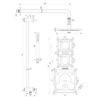 Inbouw Regendouche Set Brauer Brushed Edition Gebogen Wanduitloop Ronde Hoofddouche 20 cm Met Twee Stopkranen en Glijstang RVS Look