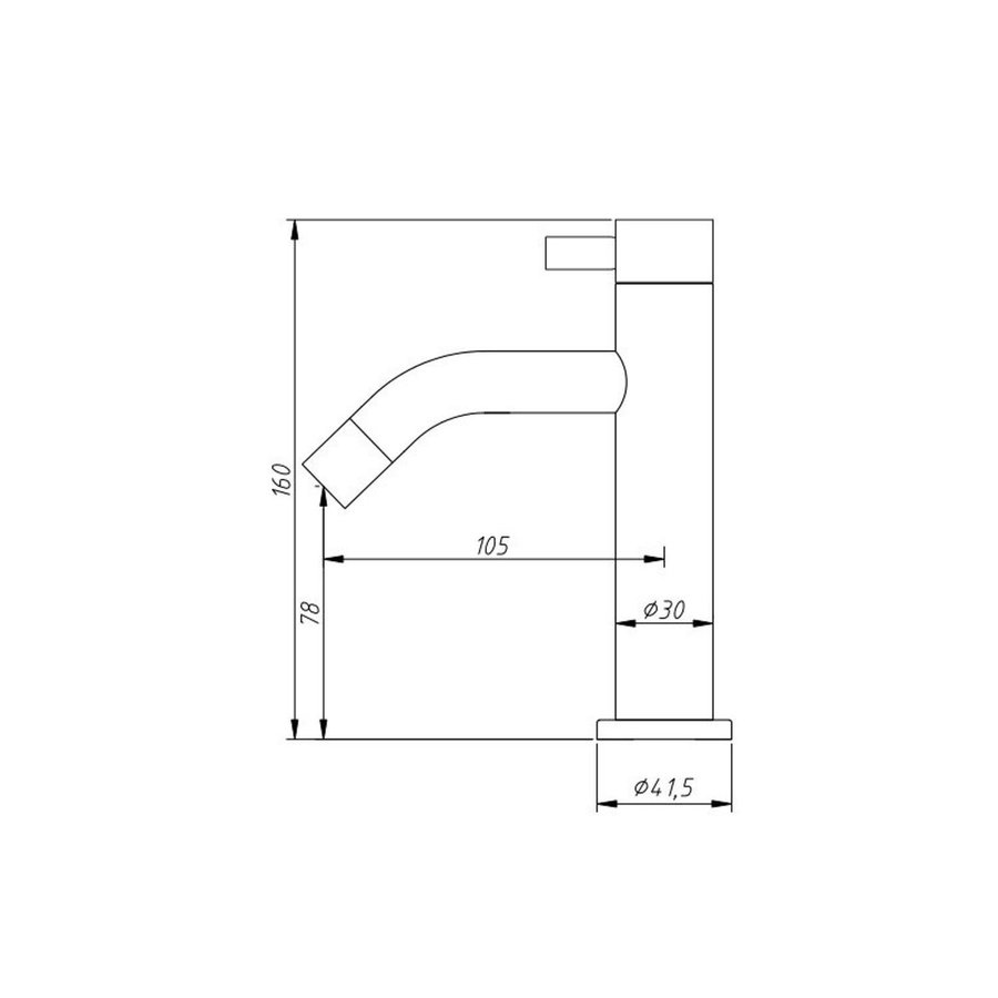 Fonteinkraan Sanilux Opbouw Laag 16 cm RVS
