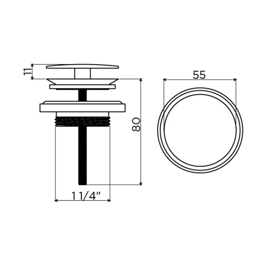 Clou Mini Wash Me Afvoerplug Met Afdekkap 55mm Mat Wit