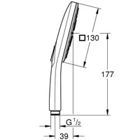 Handdouche Grohe Rainshower SmartActive 130 Cube 13cm Supersteel