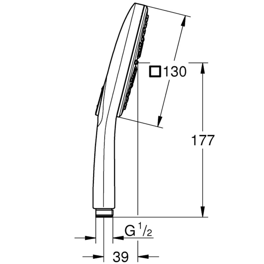 Handdouche Grohe Rainshower SmartActive 130 Cube 13cm Supersteel