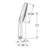 Handdouche Grohe Rainshower SmartActive 130 Rond 13cm Hard Graphite