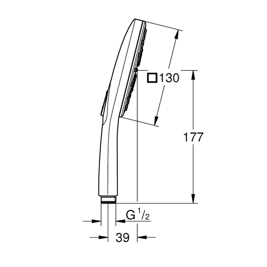 Handdouche Grohe Rainshower SmartActive 130 Cube 13cm Warm Sunset Geborsteld