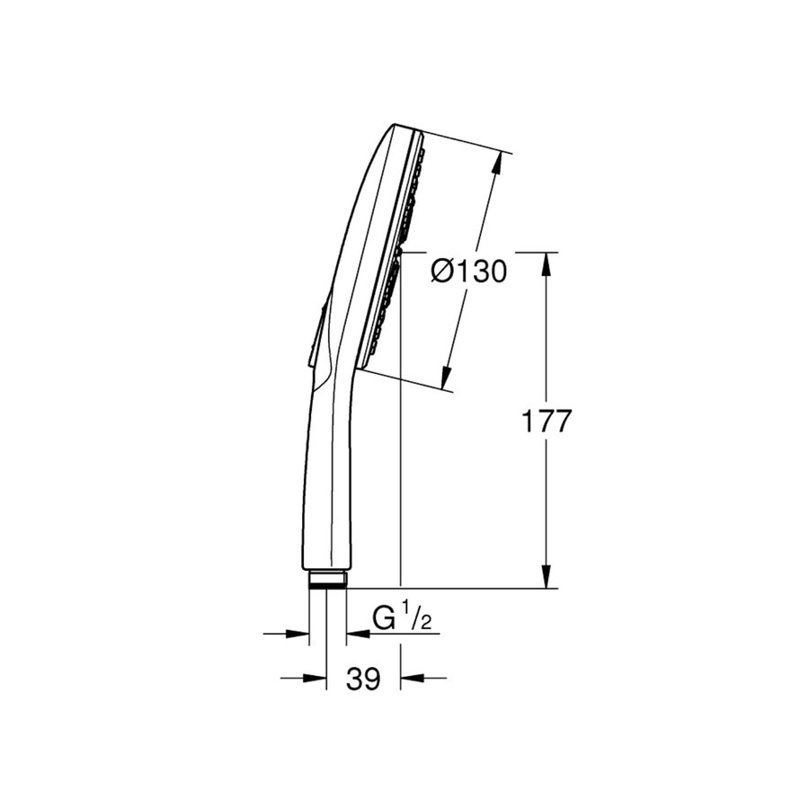 Handdouche Grohe Rainshower SmartActive 130 Rond 13cm Warm Sunset