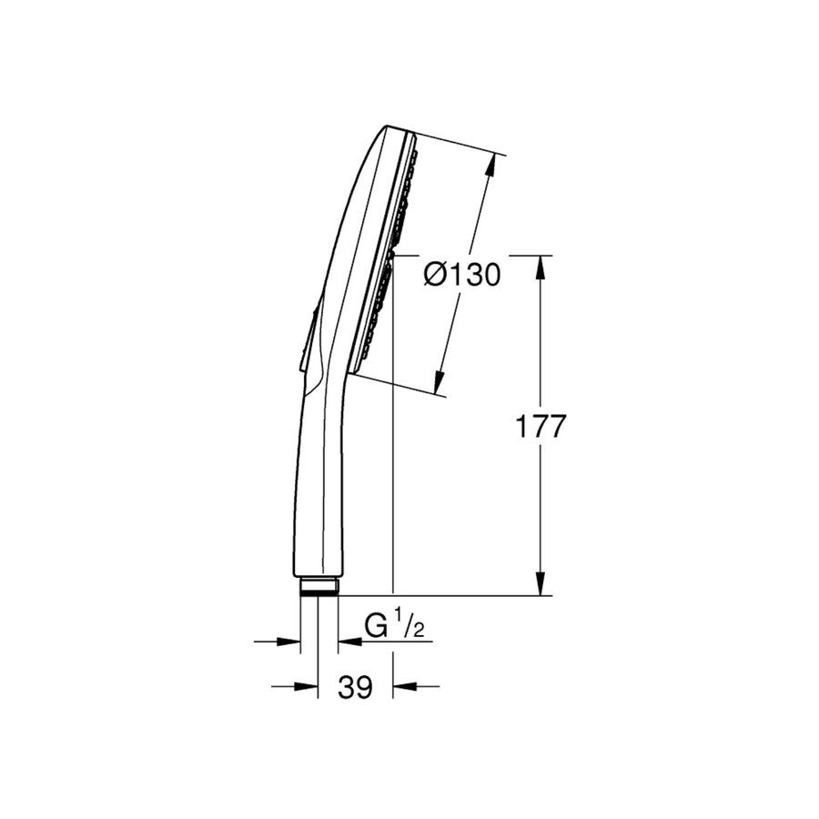 Handdouche Grohe Rainshower SmartActive 130 Rond 13cm Cool Sunrise Geborsteld (Mat Goud)