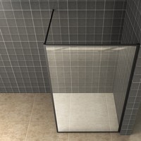 Inloopdouche Aqua Splash Vidrios 110x200 cm 10 mm Met Stabilisatiestang NANO Mat Zwart