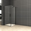 Douchecabine Aqua Splash 100x100x200 cm Klapdeur 8mm Nano Coating Mat Zwart