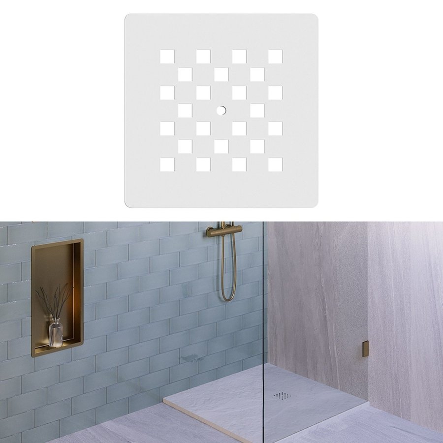 Douchebak Sanitop Just Creating Relievo Crag 90x90 cm Mat Wit