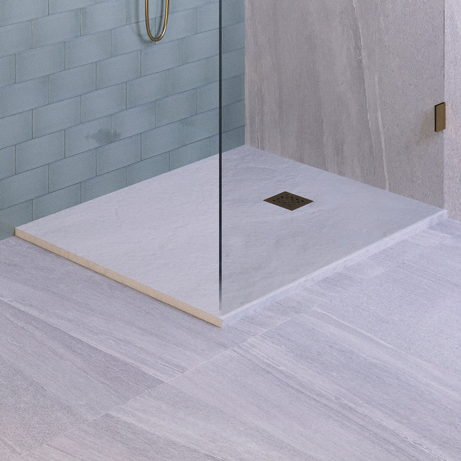 Douchebak Sanitop Just Creating Relievo Crag 90x120 cm Mat Wit