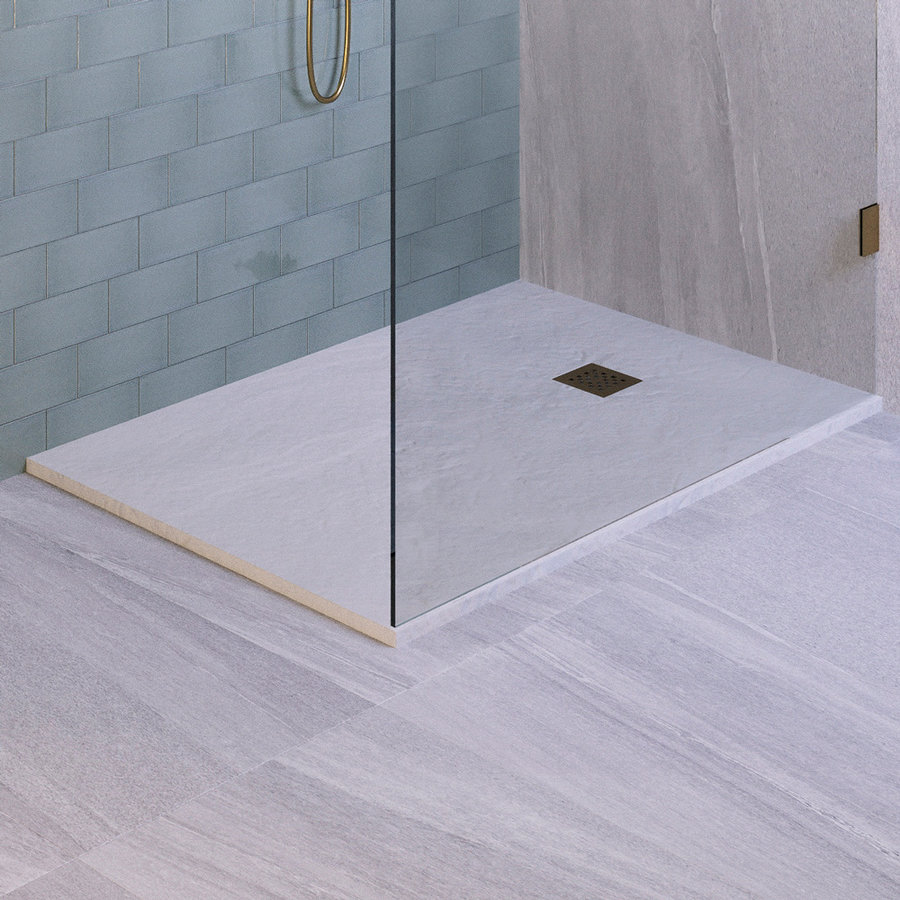 Douchebak Sanitop Just Creating Relievo Crag 90x140 cm Mat Wit