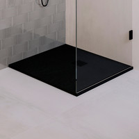 Douchebak Sanitop Just Creating Relievo Crag 90x90 cm Mat Zwart