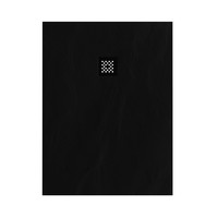 Douchebak Sanitop Just Creating Relievo Crag 90x120 cm Mat Zwart