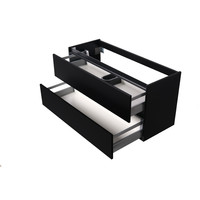 Wastafelmeubel Aqua Splash Maia Onderkast Zonder Topblad 120 cm 2 Laden + 1 Uitsparing Mat Zwart