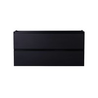 Wastafelmeubel Aqua Splash Maia Onderkast Zonder Topblad 120 cm 2 Laden + 1 Uitsparing Mat Zwart