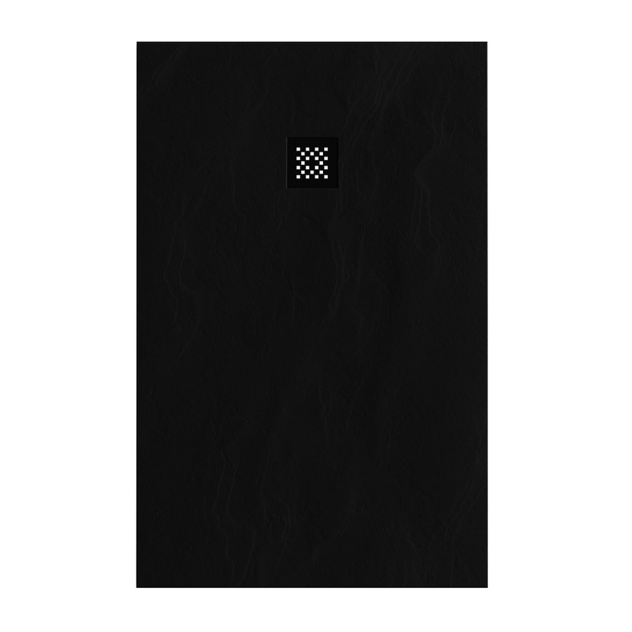 Douchebak Sanitop Just Creating Relievo Crag 90x140 cm Mat Zwart