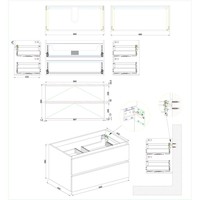 Wastafelmeubel Aqua Splash Maia Onderkast Zonder Topblad 100 cm Mat Zwart