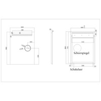 Badkamerspiegel Aqua Splash Mire Rechthoek Inclusief LED Verlichting + Scheerspiegel 60 cm