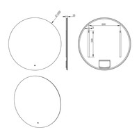 Badkamerspiegel Aqua Splash Luse Rond Inclusief Dimbare LED Verlichting 100 cm