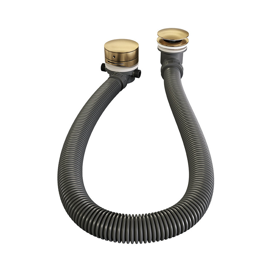 Badkraan Inbouw Set Brauer Gold Edition Thermostatisch met Badvulcombinatie en Staaf Handdouche Geborsteld Goud