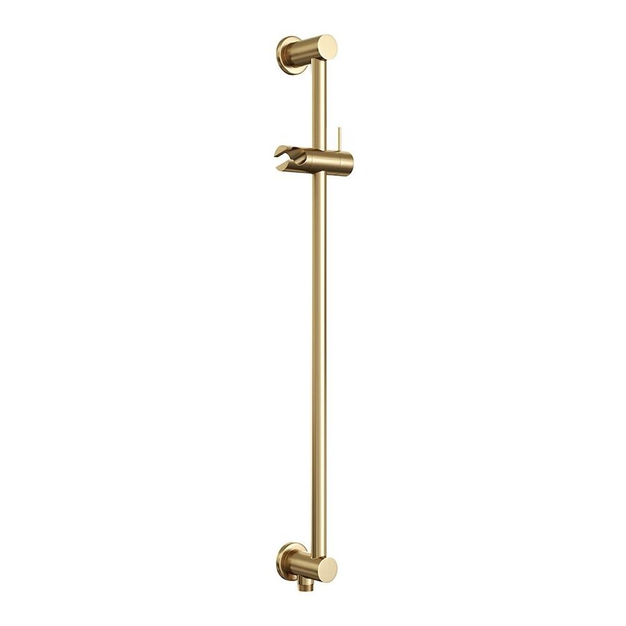 Regendoucheset Inbouw Brauer Gold Edition Thermostatisch 30cm met Wandarm, Glijstang en Handdouche Staaf Losse Stopkranen Geborsteld Goud