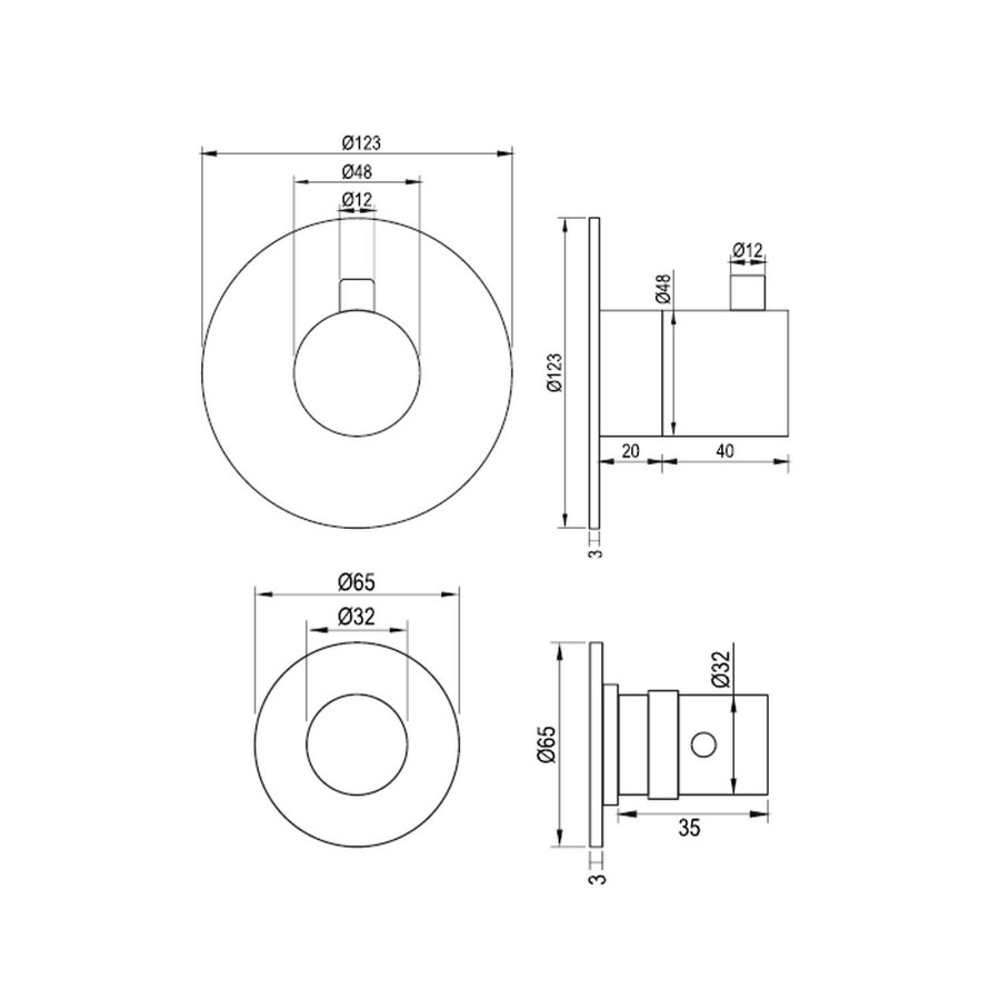 Regendoucheset Inbouw Brauer Gold Edition Thermostatisch 30cm met Gebogen Wandarm, Glijstang en Handdouche Staaf Losse Stopkranen Geborsteld Goud