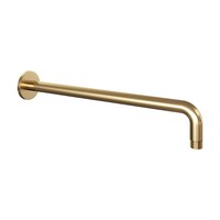 Regendoucheset Inbouw Brauer Gold Edition Thermostatisch 20cm met Gebogen Wandarm, Glijstang en Handdouche 3-Standen Losse Stopkranen Geborsteld Goud