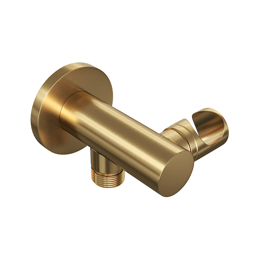 Regendoucheset Inbouw Brauer Gold Edition Thermostatisch 30cm met Plafondarm en Handdouche 3-Standen Losse Stopkranen Geborsteld Goud