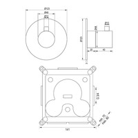 Inbouwthermostaat Brauer Gold Edition met Ronde knop en Rozet Geborsteld Goud