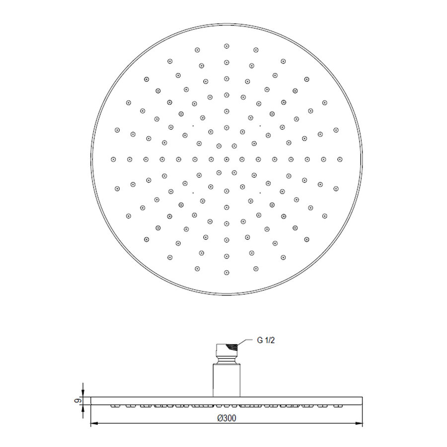 Regendouche Kop Brauer Gold Edition 30 cm Geborsteld Goud