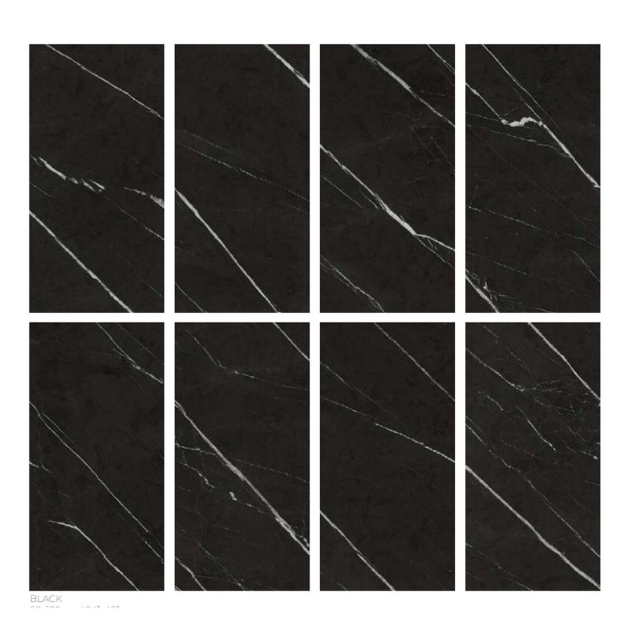 NIET MEER LEVERBAAR Vloertegel Mykonos Excelsior Black 60x120cm Glans Marmerlook Zwart (prijs per m2)