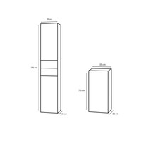 Badkamerkast Differnz Force 33x35x70 cm Eiken (Links)