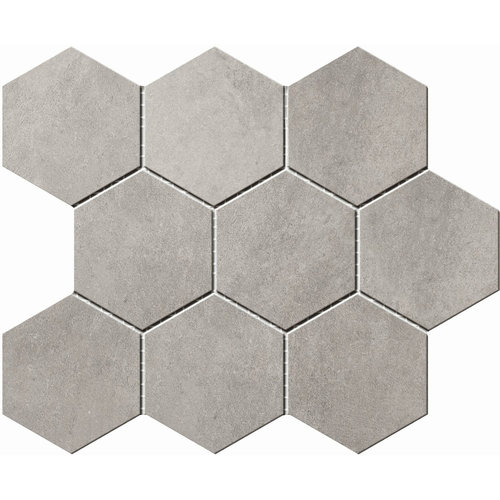 NIET MEER LEVERBAAR Hexagontegel Cristacer Umbria Grey 35.5x29.2 cm (prijs per m2) 
