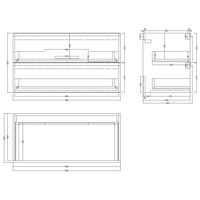 Badkamermeubelset Gliss Hermes 100 cm Mat Zwart Met Waskom