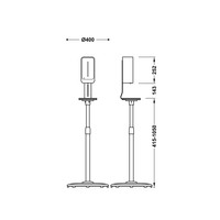 Zeepdispenser met Vloerstandaard Tres Tempo Standard met Schap Zwart met Wit