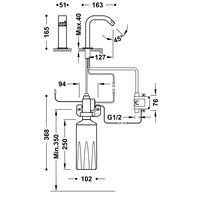 Elektronische Fonteinkraan met Zeepdispenser Tres Tempo Standard Vierkant Chroom