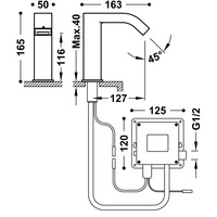 Elektronische Fonteinkraan Tres Tempo Standard Rond met Vierkante Uitloop Chroom