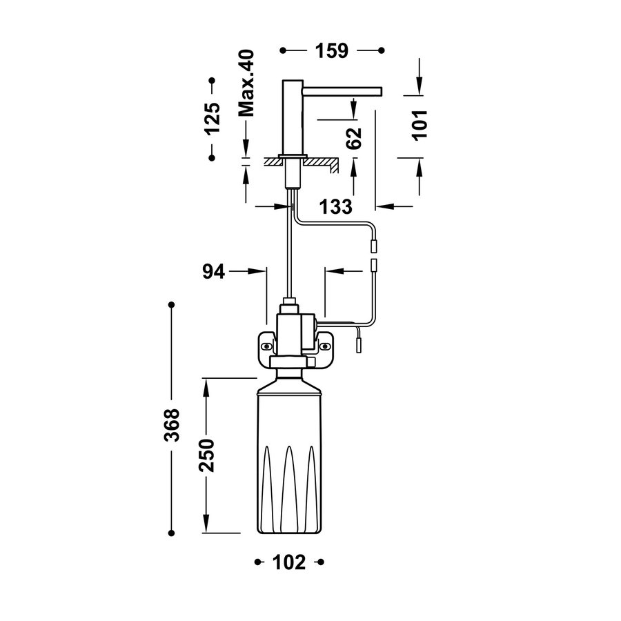 Elektronische Zeepdispenser Tres Tempo Base Laag Chroom