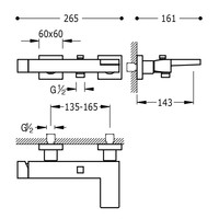 Badmengkraan Tres Slim Exclusive Opbouw Vierkant Mat Wit