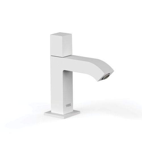 Fonteinkraan Tres Cuadro Exclusive Vierkant 1 Waterleiding of Voormengsysteem Mat Wit 