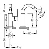 Tres Bidetmengkraan Tres Cuadro Exclusive met Hendel Gebogen Uitloop 11,5 cm RVS