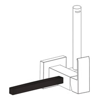 Handdoekhouder t.b.v. bidetmengkraan Tres Cuadro Exclusive Mat Zwart