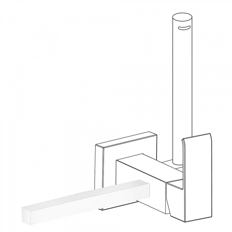 Handdoekhouder t.b.v. bidetmengkraan Tres Cuadro Exclusive Mat Wit