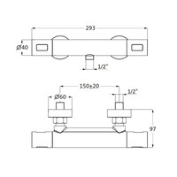 Opbouw Douchekraan Aquasplash Thermostaat Rond 29,3 cm Chroom