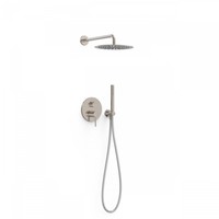 Regendoucheset Inbouw Tres Study Exclusive Rond 30 cm Met Wandarm en Handdoucheset met Staafhanddouche Rapid Box RVS